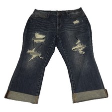 Judy Blue Women  s Straight Ripped Cropped Jeans Size 20W