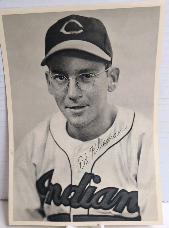 Ed Klieman!  VINTAGE INDIANS “Team Issue” Facsimile “Autograph” Photo 9x6 ⚾️