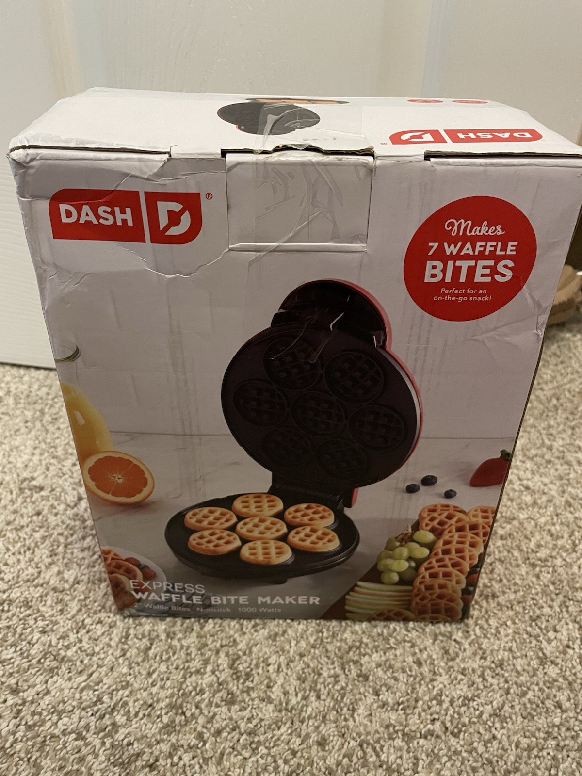 Red Dash Express Waffle Bite Maker for Quick Delicious Snacks