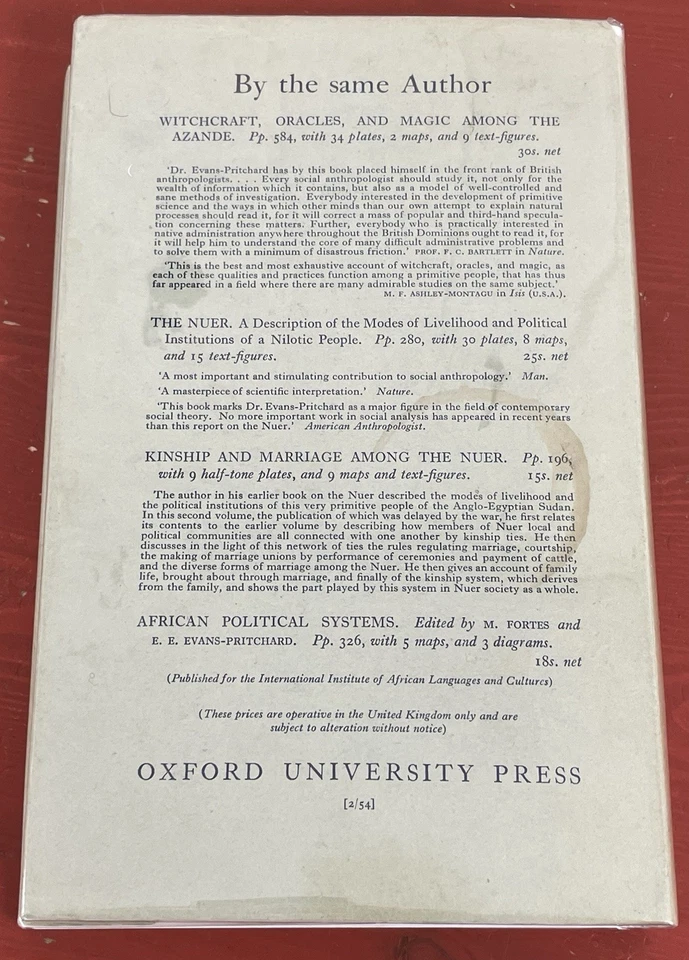 The Sanusi of Cyrenaica by E.E. Evans-Pritchard Hardcover Oxford Clarendon 1954 - Image 2 of 4