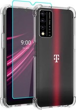 Revvl V 5G T-Mobile Case with Screen Protector, Shockproof Clear Silicone TPU C