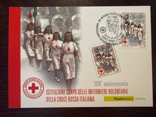 ITALY FDC CARD 2008 YEAR NURSES RED CROSS HEALTH MEDICINE STAMPS