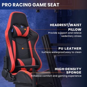 Minneer Aluminum Racing Sim Cockpit with Seat & Three Monitor Stand Fit Logitech