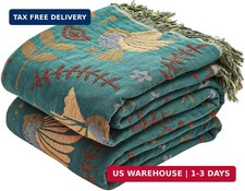 XIBLC Boho Throw Blanket, 100 Cotton Ultra Soft Luxury Throw Rustic Quilt, 50"x