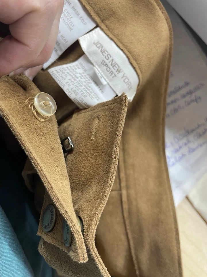 Maxi Falda Western Vintage Imitación Gamuza Espalda Camel Dividida Talla 14 Bohemia Y2K Foto 4 de 4