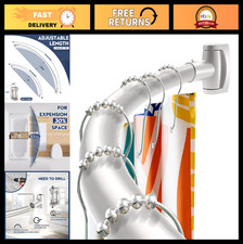 Adjustable Curved Shower Curtain Rod 33-78" - Rustproof, Drill Required, Splicin