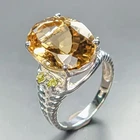 Handmade 16 ct Natural Citrine Quartz Ring 925 Sterling Silver Size 7.5 /R461820