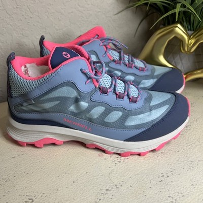 MERREL BIG KIDS MOAB SPEED MID DUSTY BLUE CORAL SHOES SIZE 7W [MK165213]