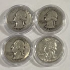 🔥 1940-64 Washington Quarter 90% Silver Circulated $1 Face Value 4 Quarters🔥