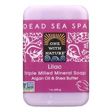 Dead Sea Minerals Bar Soap with Argan Oil and Shea Butter 7 Ounce Lilac Scent