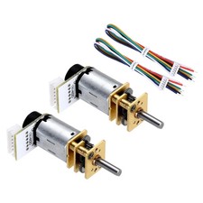 2pcs 500RPM Micro Gear Motor with Encoder, N20 DC6V Electric Reduction Motor