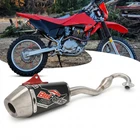 Exhaust Pipe Motorcycle Muffler Pipe Full Kit for HONDA CRF230F 2003-2017 Red