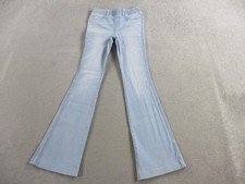 Spanx Jeans Womens XS Blue Denim Flare Pull On Retro Light Wash High Rise Pants