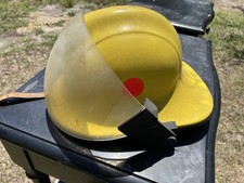 VTG YELLOW  Fire Helmet Vintage FIREFIGHTER R...
