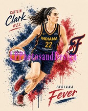 Caitlin Clark Indiana Fever Basketball Colorful Watercolor 8x10 Glossy Photo