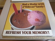 Baskin Robbins ice cream 1978 SIDECAR scoop milkshake store display sign