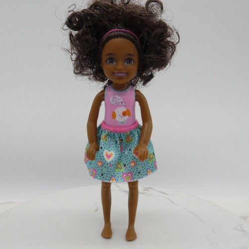 Barbie Chelsea Doll AA Curly Hair Teal Skirt Articulated Knees 2022 Mattel HGP30