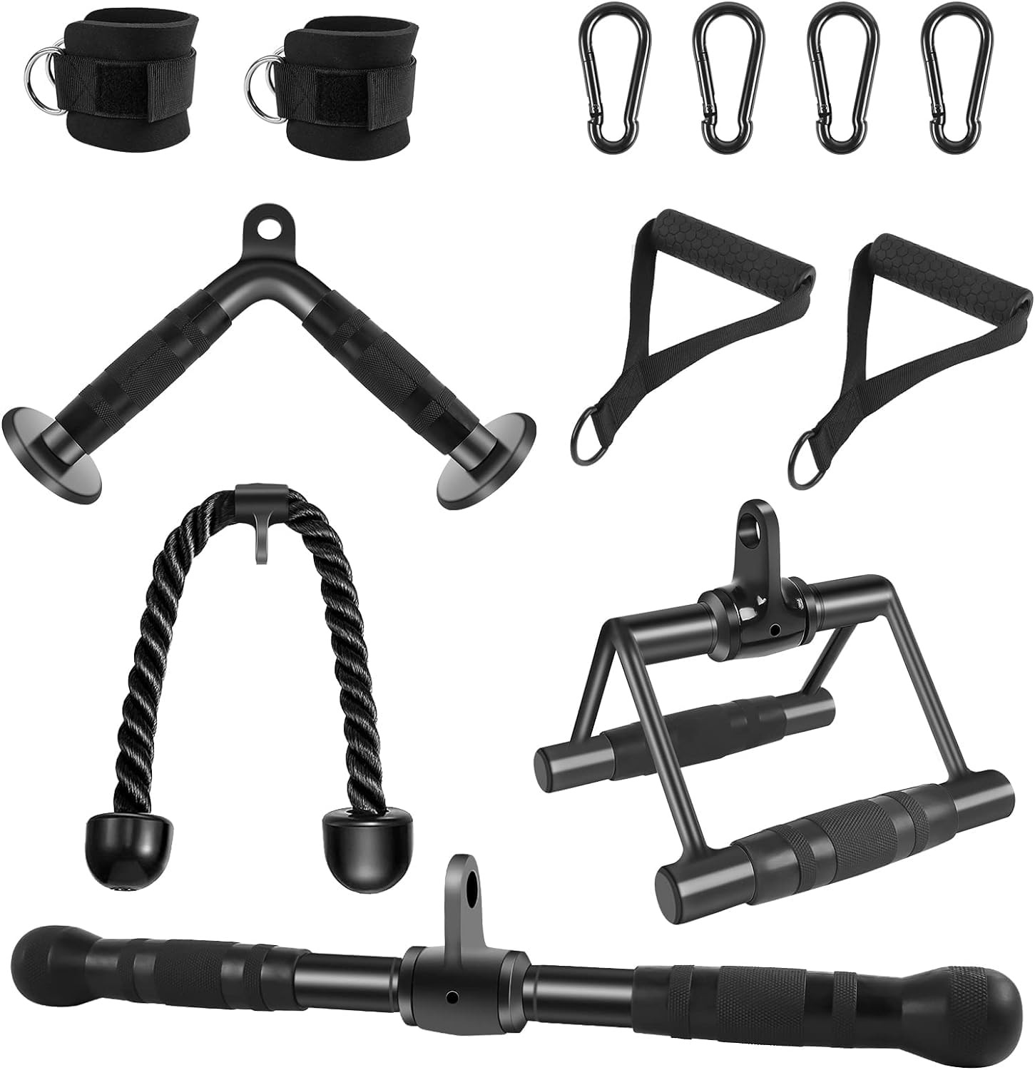 Juego de Gimnasio Sistema de Poleas - Acero Sólido LAT Pulldown Accesorios Peso