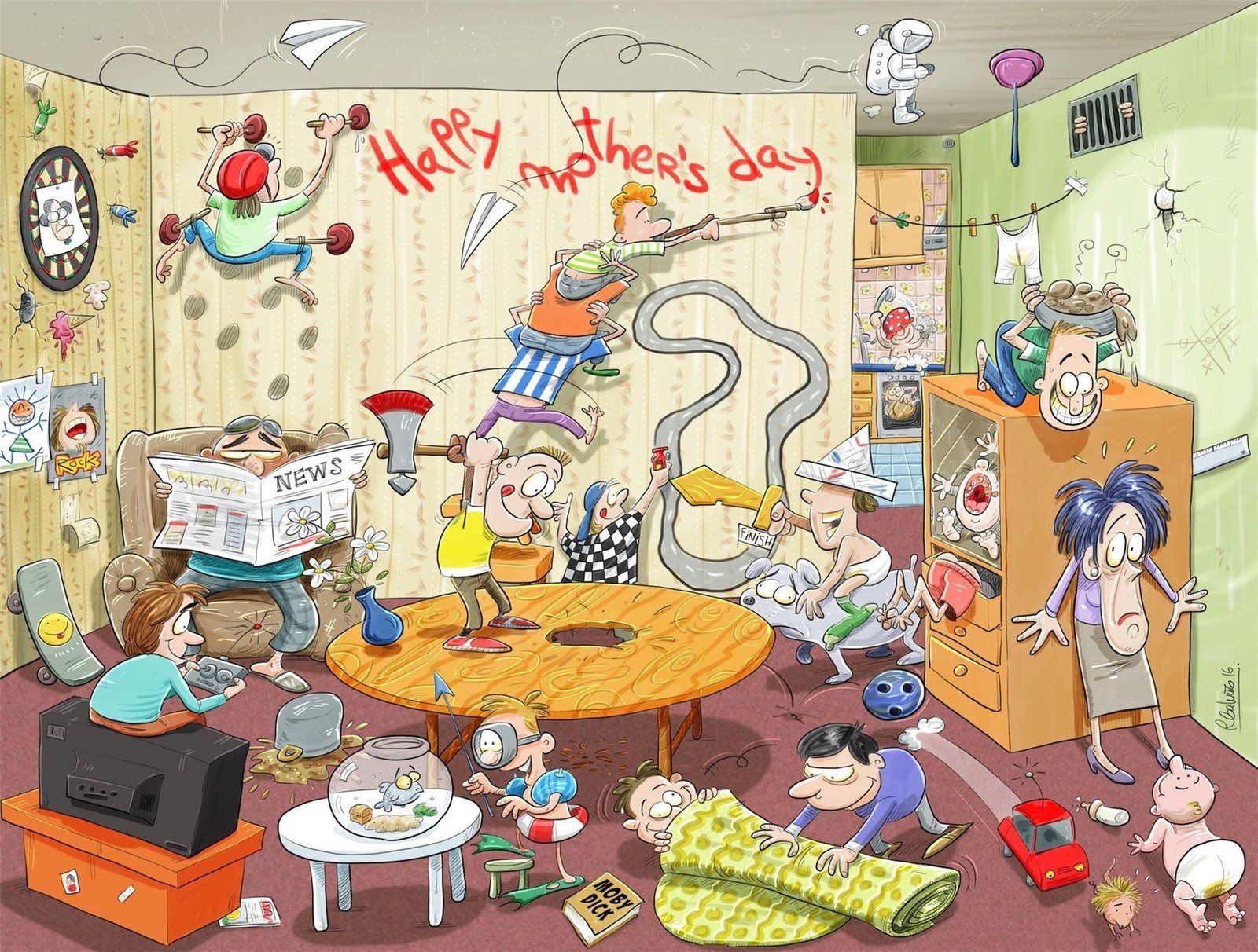 Mothers Day Chaos Puzzle 500pcs – Humorous Jigsaw by All Jigsaw Puzzles