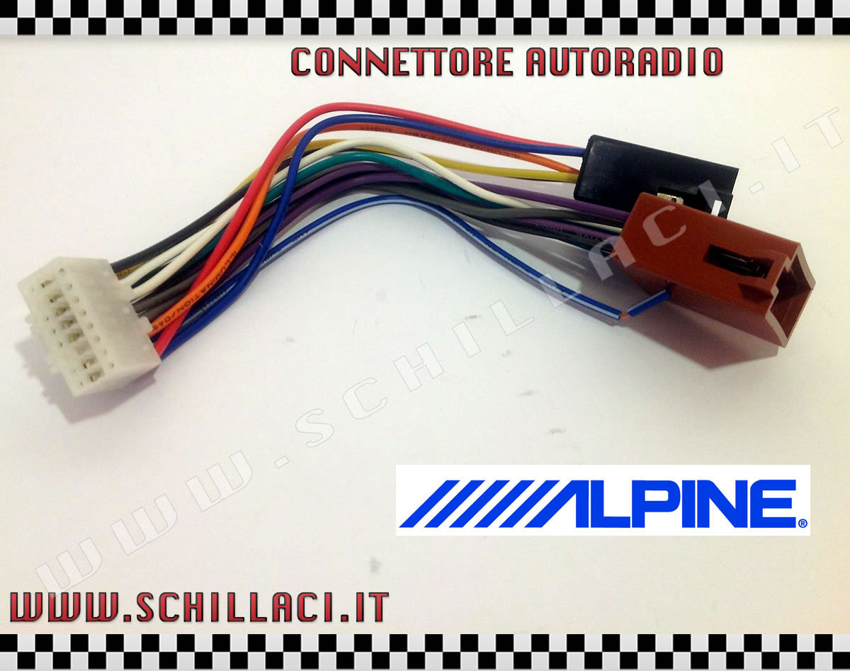 Adattatore Autoradio Iso Adattatore Connettore ISO Auto 16 Pin - Compatibile Con Kenwood, Alpine, JVC E Altre Marche Cavo Alimentazione Autoradio