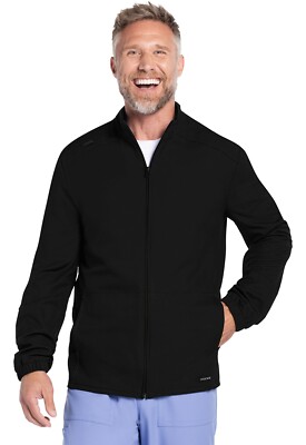 Cherokee Scrubs Men's Zip Front Jacket CK359A BLK Black Free Shipping