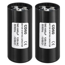 2Pcs Motor Start Capacitor 540-648uF/Mfd 125V 50/60Hz CD60 Run Capacitor