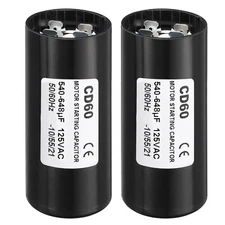 2Pcs Motor Start Capacitor 540-648uF/Mfd 125V 50/60Hz CD60 Run Capacitor