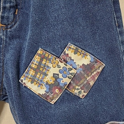 Vintage Denim Jean Patchwork Shorts by Brisbane Xpress Girls Size 12 Cotton - Picture 2 of 13