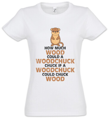 Woodchuck Damen T-Shirt Monkey Lumberjack Island Woodsman Cutter Fun