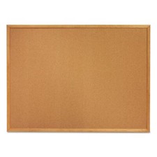 Quartet Cork Board Bulletin Board 2' x 1.5' Corkboard Oak Finish Frame 301