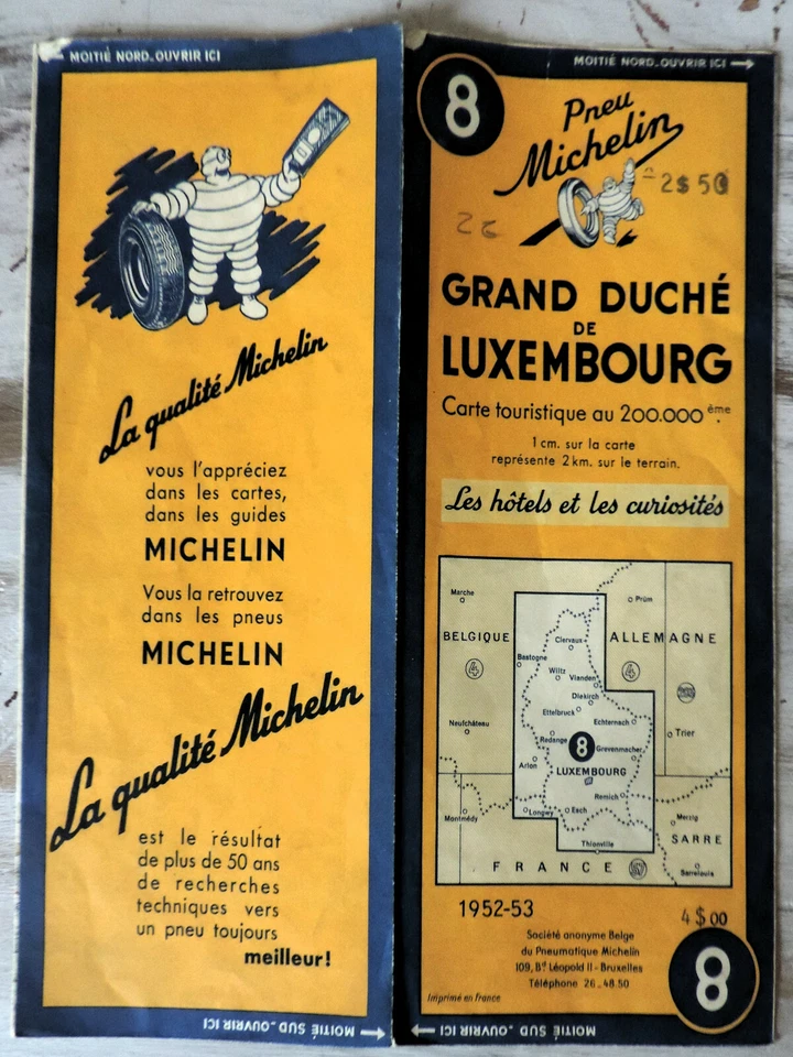 CARTE MICHELIN N°8 LUXEMBOURG 1952 - Photo 1/1