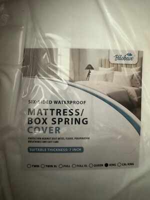King Mattress Protector Zippered 7 Inches, Waterproof Mattress Encasement