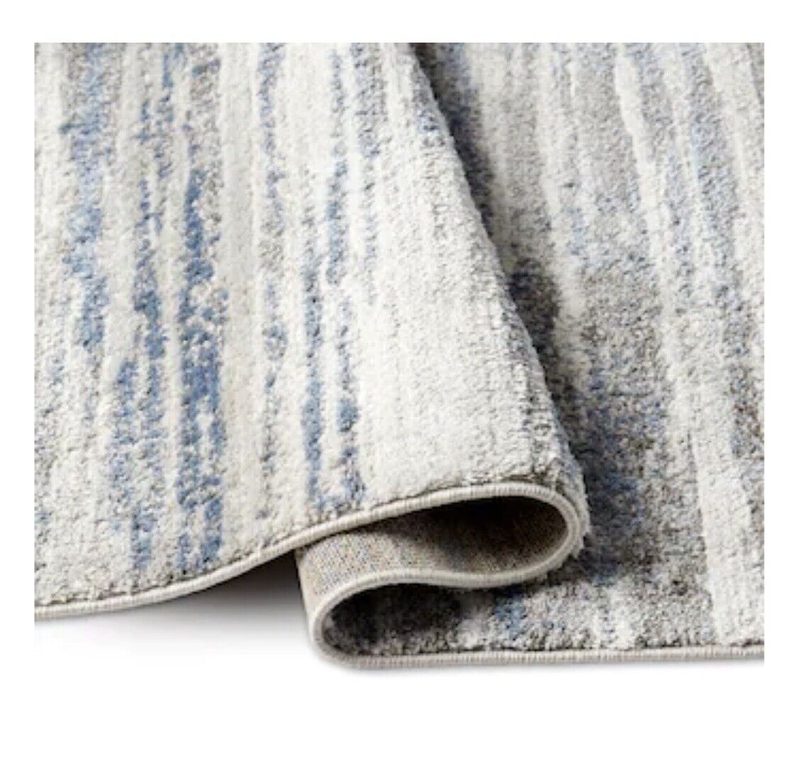 Origin 21 Blue Lines 5 x 7 Gray/Blue Indoor Area Rug | eBay