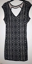 Forever 21 Lace Black Nude BODYCON DRESS SIZE LARGE NEW WITH TAGS. 