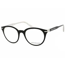 Calvin Klein Jeans Unisex Eyeglasses Black/Milky White Round Frame CKJ20513 073