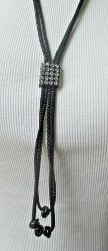 Collier Sautoir Ceinture Vintage - Or Et Cristaux Type Diamant - Modèle 3423 - Occasion