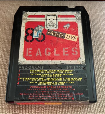 Vintage 1970s THE EAGLES LIVE 8-TRACK TAPE Classic Rock Stereo BT