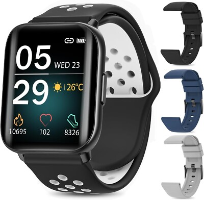 Smartwatch Herren Telefonfunktion 3D Armbanduhr Watch für iPhone Samsung Huawei