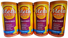 Lot of 4 Metamucil 4-in-1 Fiber Sugar-Free Supplement Orange 23.3 OZ EXP 4/26