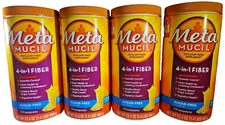 Lot of 4 Metamucil 4-in-1 Fiber Sugar-Free Supplement (Orange) 23.3 OZ  EXP 4/26