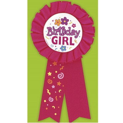 Pink Birthday Girl Rosette Badge Award Ribbon | eBay UK