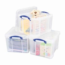 Really Useful Box 35 Litre Clear Pack of 3