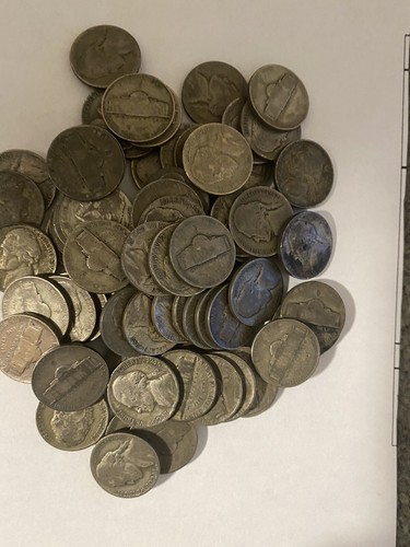 BUY TODAY!! (1) ONE Pound LB U.S. Silver War Nickels Lot 1942-1945 3 - Picture 2 of 2