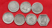7 EGYPT 2 PIASTRES COINS 1906 - 1944.  2.8g. 0.833 SILVER (1944 IS 0.5) JOB LOT.
