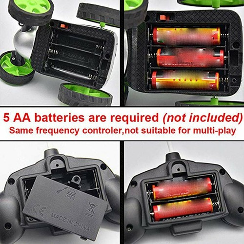 Wireless Remote Control Flip Wheels Stunt Toy Car Green New - Picture 8 of 9