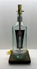 New Amsterdam 1.75L Liquor Bar Decor Bottle TABLE LAMP Lounge Light w/ Wood Base