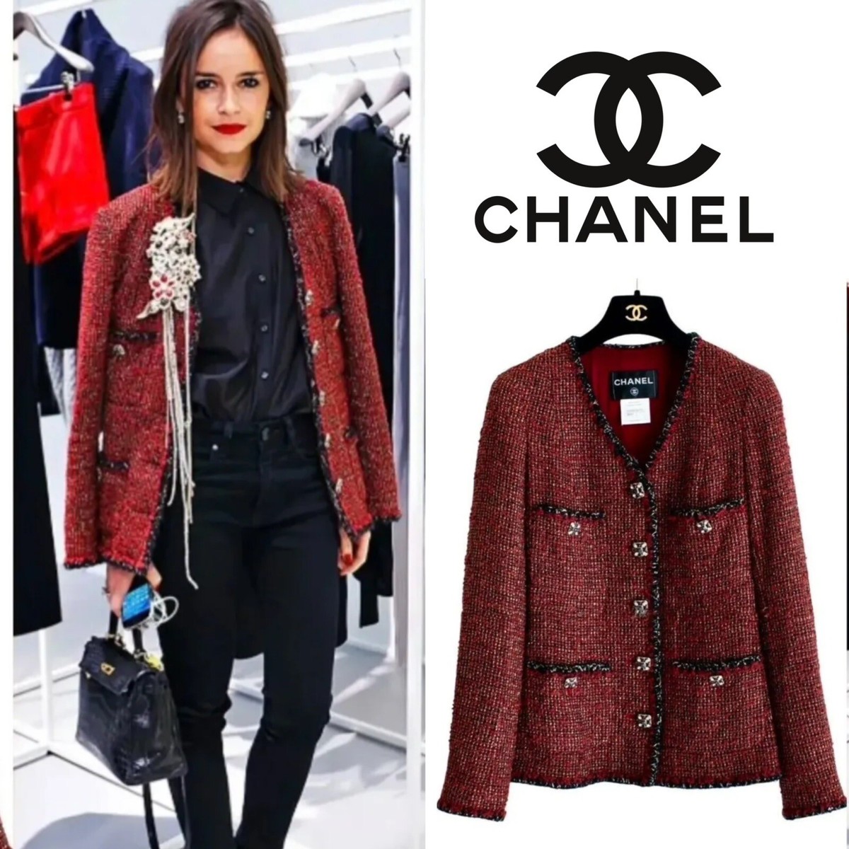 RARE CHANEL 11A Byzance Red Burgundy Metallic Gripoix RARE CHANEL 11A Byzance Red Burgundy Metallic Gripoix