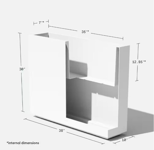 Veradek Block Span 38 in. x 30 in. Height White Plastic Planter