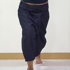 Thai Fisherman Pants Color Black shorts Massage Yoga Tai Chi beach Toray