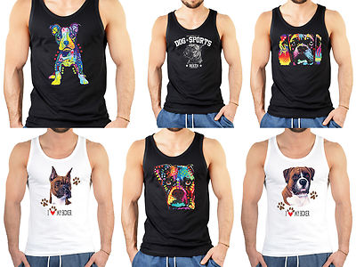 Boxer Motiv T-Shirt  - Hunderassen Trägershirt Herren Boxer - Männer Shirt Hund